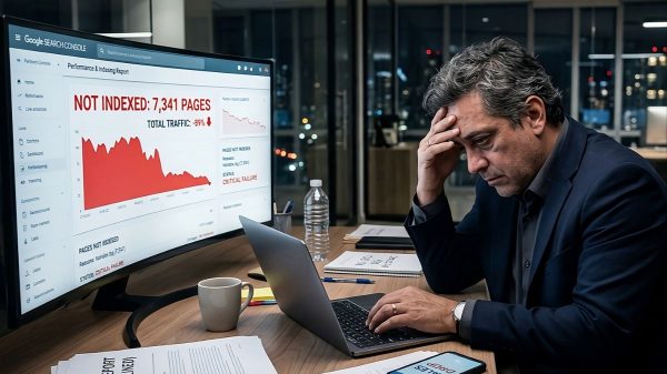 Imagen que muestra al CEO de una empresa sufriendo las consecuencias de no hacer SEO